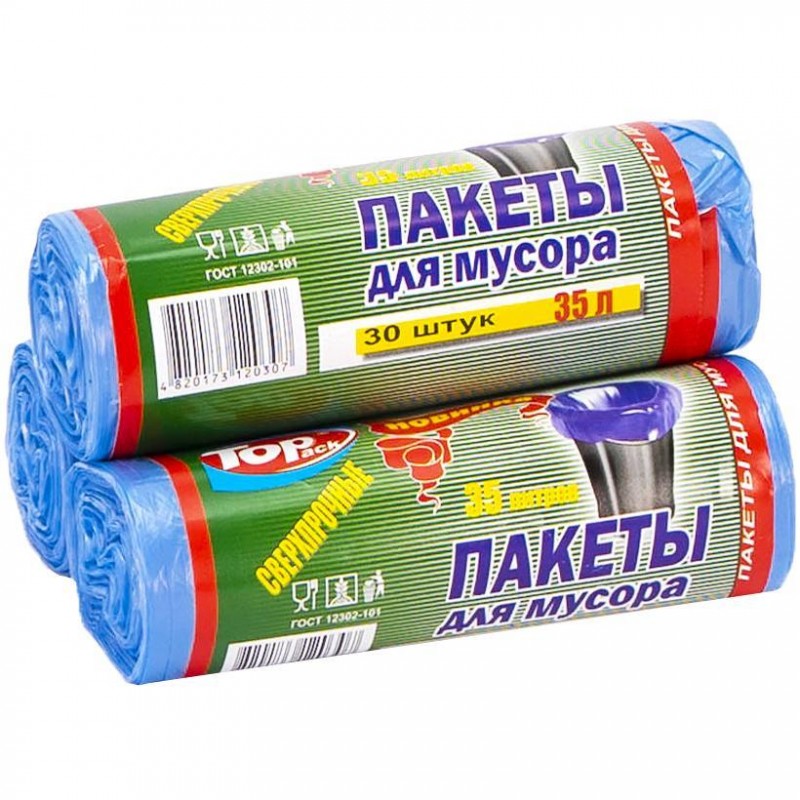 Пакет для мусора 35л/30 шт Top Pack 50*60см