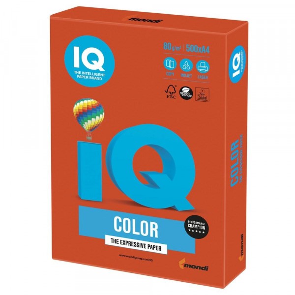 Бумага А4 IQ Color ZR09 насыщенный красный IQCol А4/80-ZR09