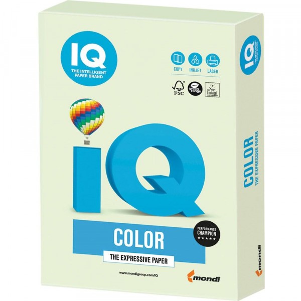 Бумага А4 IQ Color GN27 пастель светло зеленый IQCol А4/80-GN27