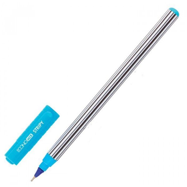 Ручка масляная Economix Stripy 0,7 синяя E10198