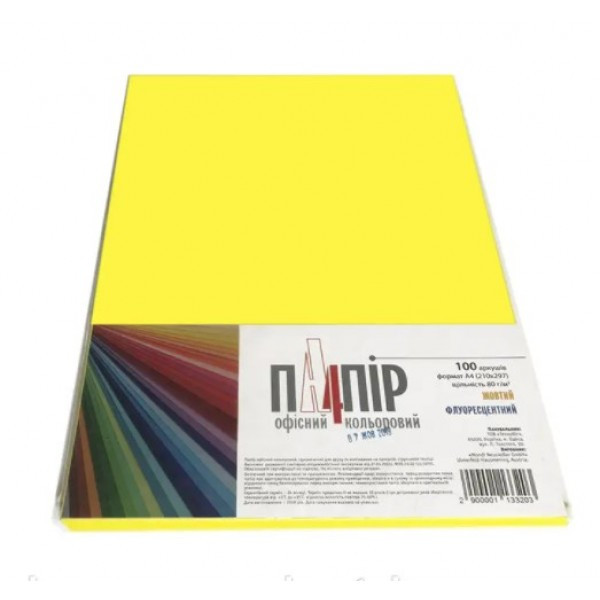 Бумага А4 IQ Color NEOGB неон желтый 100 л А4/80-NEO GB/100л