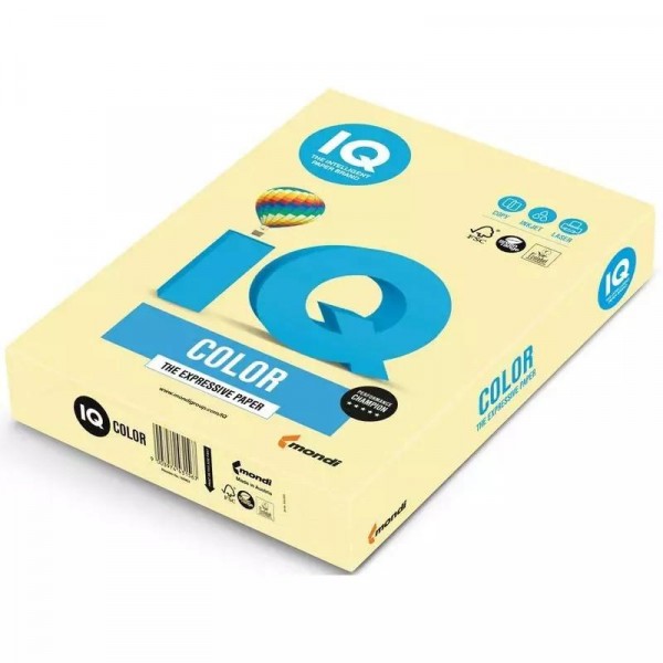 Бумага А4 IQ Color YE23 пастель желтый 160 г/м2 250 л IQCol А4/160-YE23