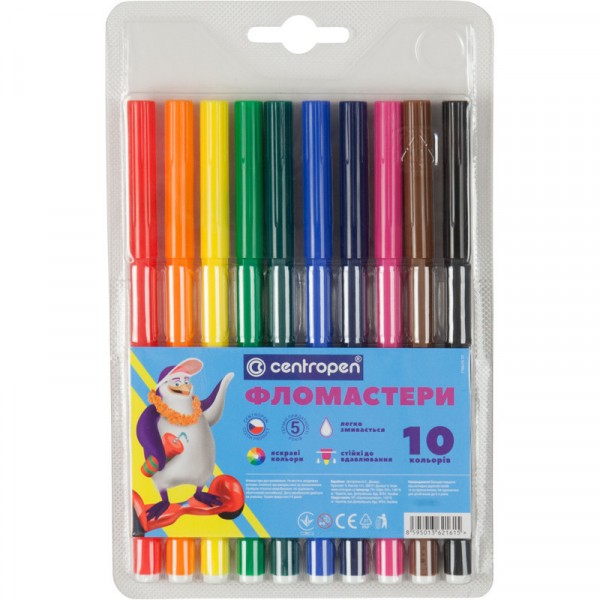 Фломастеры Centropen Пингвины 10 цв 7790/10 ТП