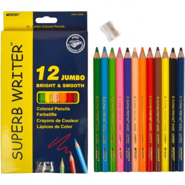 Карандаши Marco Superb Writer Jumbo 12 цв с точилкой 4400-12CB