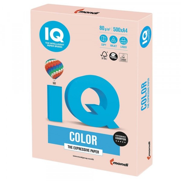 Бумага А4 IQ Color SA24 пастель персиковый IQCol A4/80-SA24