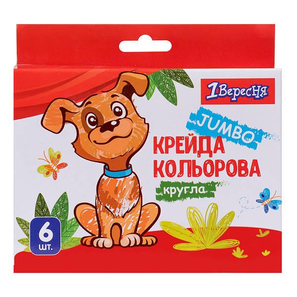Мел цветной JUMBO 6 шт Zoo Land, круглый, уп.картон 400440