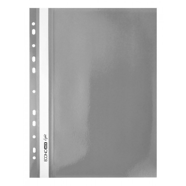 Швидкозшивач А4 з перф. Economix Light, сірий глянець E38504-10