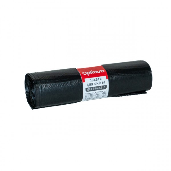 Пакеты для мусора 160л/10шт PRO Optimum 22мкм 90х110см LD , черные 16118200