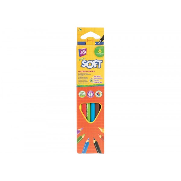 Карандаши CoolForSchool Extra Soft трехгранные 6 цв CF15142