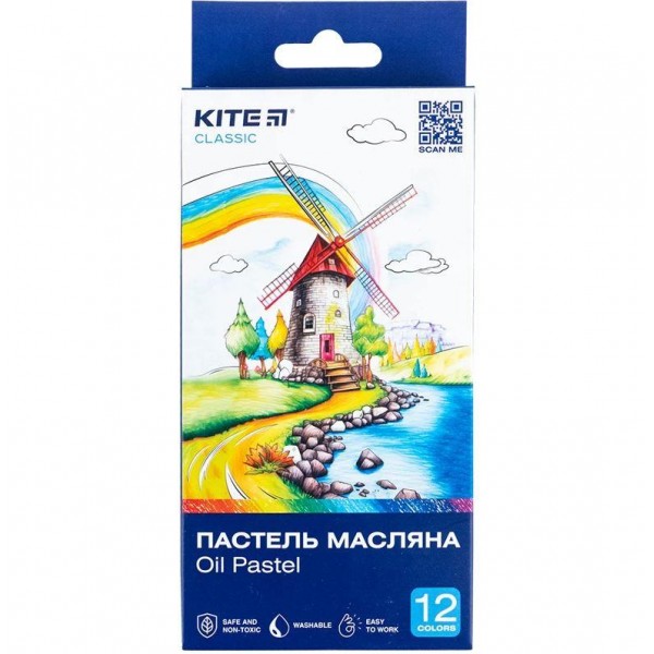 Мелки масляные Kite Classic 12 цв K-071