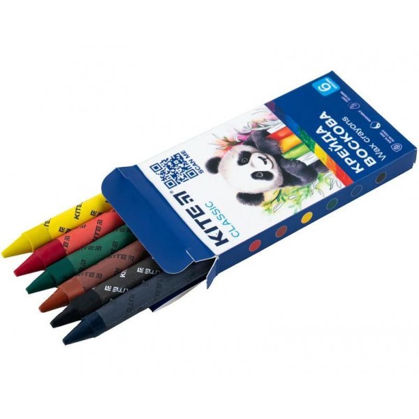 Мелки восковые Kite Classic 6 цв K-1076