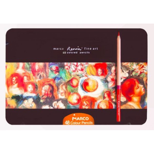 Карандаши Marco FineAr кедр металл пенал круглые 48 цв FineArt 3100-48TN