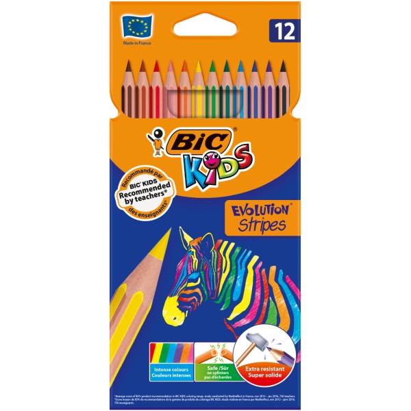 Карандаши BIC Evolution Stripers 12 цв bc9505221