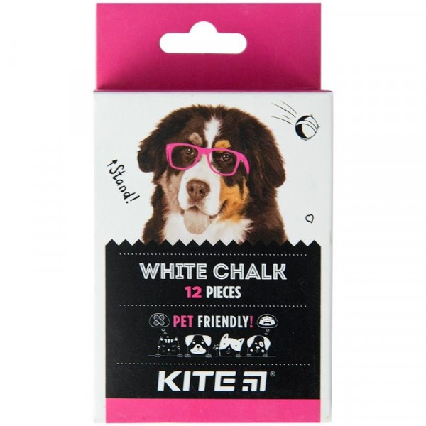 Мел белый 12 шт Kite Dogs, круглый K22-079-12