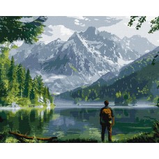 Картина за номерами обкладинка Гірський краєвид 40х50 см KHO2902