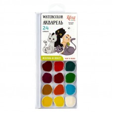 Акварель Rosa Cats 24 цв., б/к, пластик 301206