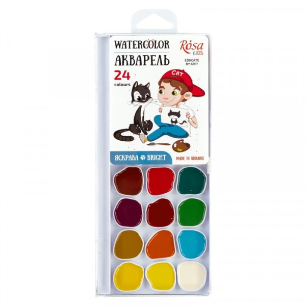 Акварель Rosa Cats with a Boy 24 цв., б/к, пластик 301207