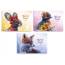 Альбом для рисования А4 30 л спираль 120г/м2 УФ лак Ассорти дев PB-SC-030-8035