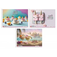 Альбом для рисования А4 20 л спираль 120 г/м2 глитер 8002 Ассорти дев PB-SC-020-8002