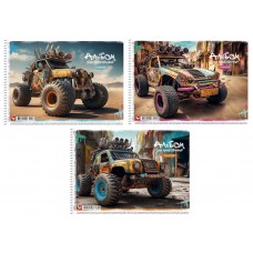 Альбом для рисования А4 20 л спираль 120 г/м2 УФ лак 8004 Ассорти мал PB-SC-020-8004