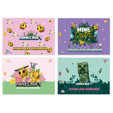 Альбом для рисования А4 28 л скоба с перфорацией 100 г/м2 Minecraft girls Ассорти дев 130600