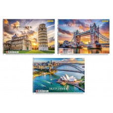 Альбом для рисования А4 30 л спираль 120 г/м2 УФ лак 8044 Ассорти уни PB-SC-030-8044