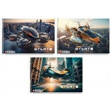Альбом для рисования А4 30 л спираль 120 г/м2 УФ лак 8009 Ассорти мал PB-SC-030-8009
