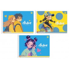 Альбом для рисования А4 20 л спираль 120г/м2 Ассорти дев PB-SC-020-8045