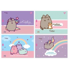 Альбом для рисования А4 20 л скоба с перфорацией 100 г/м2 Pusheen Ассорти дев 130589