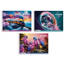 Альбом для рисования А4 20 л спираль 120 г/м2 8011 Ассорти уни PB-SC-020-8011
