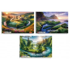 Альбом для рисования А4 30 л спираль 120г/м2 УФ лак Ассорти уни PB-SC-030-8034