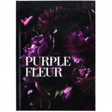 Книга записная А5 96 л тв переплет клетка Purple fleur 8459-2-A