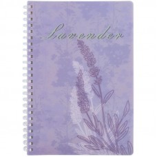 Блокнот А5 80 л спираль бок клетка пластик обл Lavender 3 8033-3-A