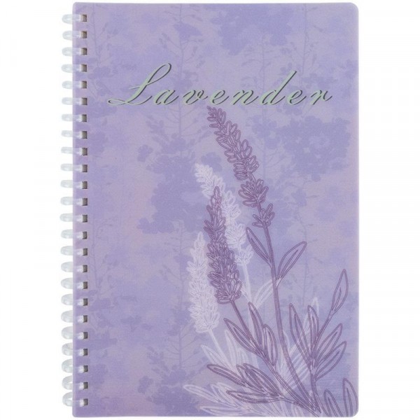 Блокнот А5 80 л спіраль бок клітка пластик обл. Lavender 3 8033-3-A