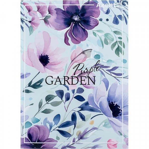 Тетрадь А4 96 л скоба клетка Purple Garden 4782-6-A