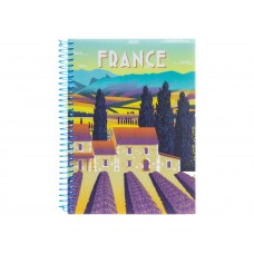 Блокнот А5 80 л спираль клетка пластик обл Travelling: FRANCE E21953-04