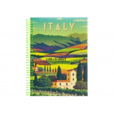 Блокнот А5 80 л спираль клетка пластик обл Travelling: ITALIA E21953-03