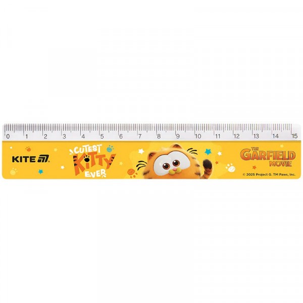 Линейка 15 см пластик Kite, GF GF25-090