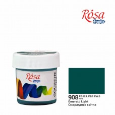 Гуашь художественная изумрудная светлая (908) 20 мл Rosa Studio 323990908