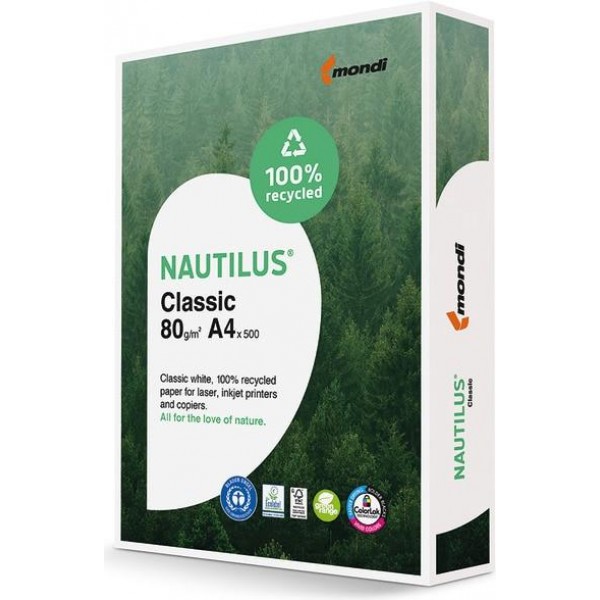 Бумага офисная А4 Nautilus Classic 500 л 100% Recycled NC А4/80