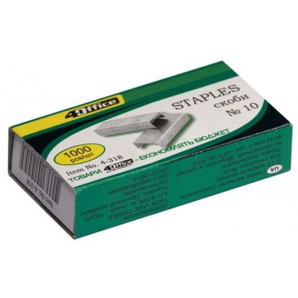 Скобы 4Office 4-318 №10/5 1000 шт 4-318