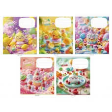 Тетрадь 12 л косая глитер 3454 Sweet and tasty 2025 дев 012-3454C