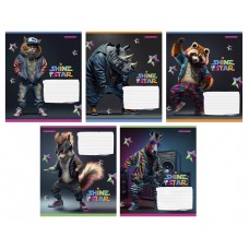 Тетрадь 18 л клетка выб УФ лак 3276 Crazy animal 2025 уни 018-3276K