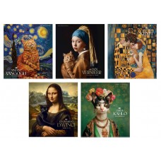Тетрадь 60 л клетка УФ лак 3430 Famous paintings 2025 уни 060-3430K