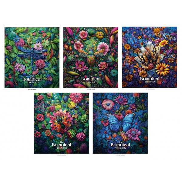 Тетрадь 96 л клетка УФ лак 3466 The botanical treasury 2025 дев 096-3466K