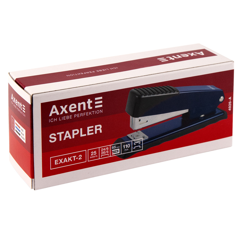 Степлер 25 л металл Axent Exakt-2 №24/6, черный4926-01-A