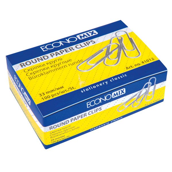 Скрепка круглая Economix 33мм, 100шт. E41012