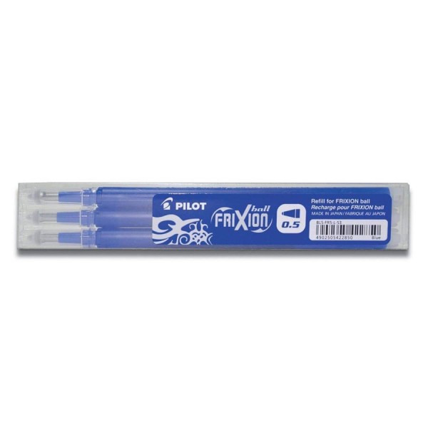 Набор стержней 3 шт для ручки Pilot Frixion 0,5 mm, синие BLS-FRP5-L