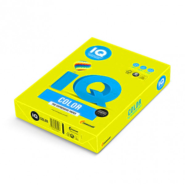 Бумага цветная А4 IQ Color Neon Neogb, (желтый неоновый)