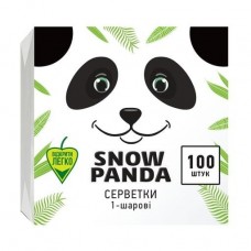 Серветки столові Сніжна Панда 33*33см, 1-шарові, білі, 100 шт